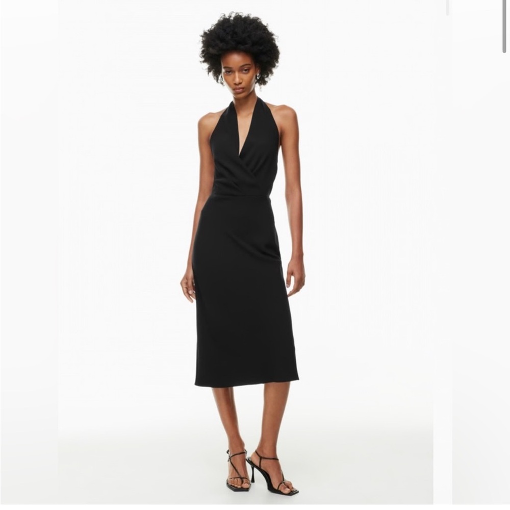 Catalyst Babaton aritzia Black Sheath Linen Halter midi Dress